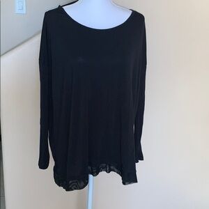 Gaiam oversized long sleeve top lace trim